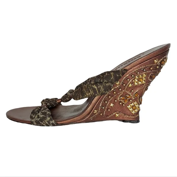 ColeHaan Embellished Wedge Sandals Size 10 - Picture 9 of 16